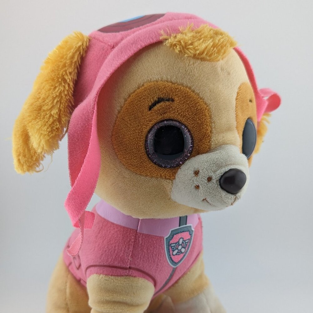 Ty Paw Patrol Stuffed Animal Skye Plush 9 Inch Pink Glitter Eyes Kids Toy Gift